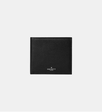 Portefeuille À Deux Volets En Cuir Luxe - Hackett London - Black