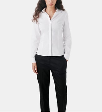 Chemise csensuel - Motif uni - Coton biologique - Coupe cintrée - Caroll - Blanc