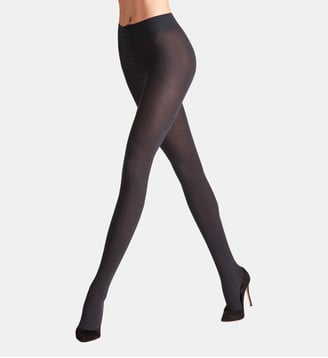 Collant Family Rib Coton Opaque - Falke - Antra mélangé