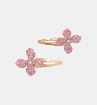 Barrette -   métal fleurs paillettes - Tartine Et Chocolat - Rose