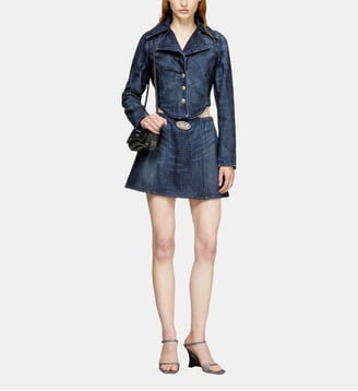 Minijupe en denim Prince de Galles - Diesel - Bleu