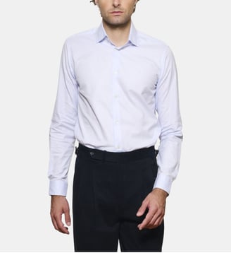 Chemise ciel en panama coupe droite - Atelier Privé - Bleu ciel