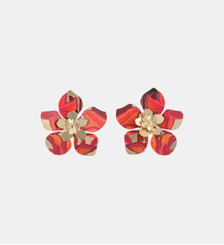 Boucles d'oreilles fleurs Balagane imprimé fleurs - Balaboosté - Bordeaux