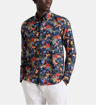 Chemise en voile de coton Salvador - Vilebrequin - Bleu marine