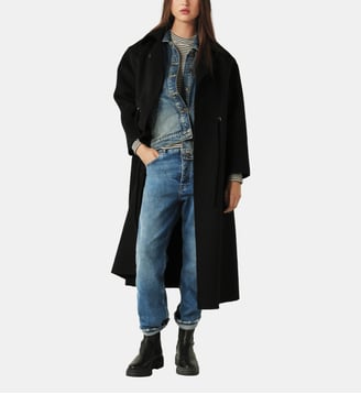 Manteau droit mi-long Kate - Ba&sh - Noir