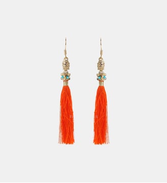 Boucles d'oreilles pendantes pompon SELSA - Hipanema - Corail