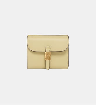 Portefeuille en cuir avec logo pinko - Pinko - Jaune vanille et or antique