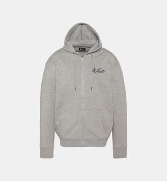Sweatshirt zippé à capuche - Schott - Gris chine