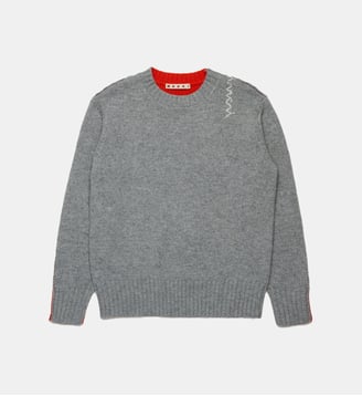 Pull en laine - Marni - Gris et rouge