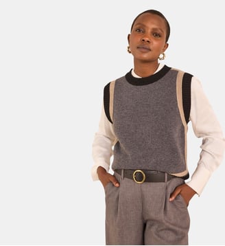 Pull  Sans Manches Laine Anouk - Maison 123 - Anthracite
