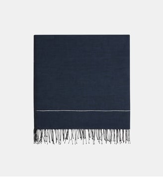 pareo Kaleb en coton bleu - Agnès b. - Bleu orage