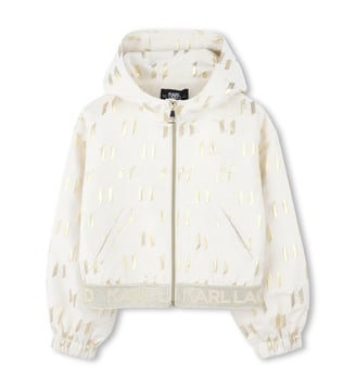 Cardigan avec détails dorés - Karl Lagerfeld Kids - Écru doré