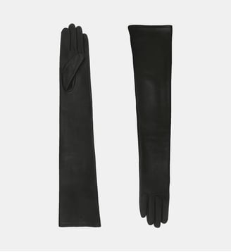 Gants Glamour Femme Cuir Doublés Soie - Agnelle - Noir