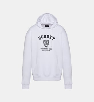 Sweatshirt imprimé NYPD à capuche - Schott - Blanc