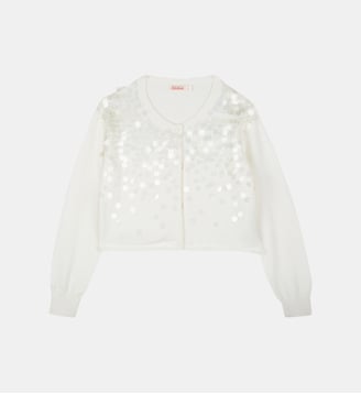 Gilet en coton à sequines - Billieblush - Écru