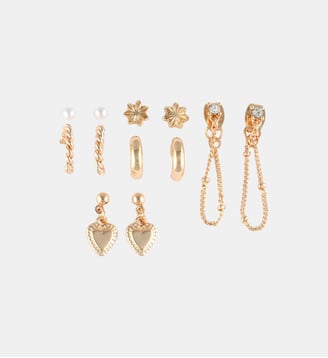 Set x6 paires de boucles d'oreilles et 1 earcuff - Balaboosté - Doré