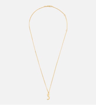 Collier Martelé Doré Pendentif "3" unisexe en Laiton - AMI Paris - Or