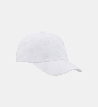 Casquette brodée Tortue All Over - Vilebrequin - Blanc