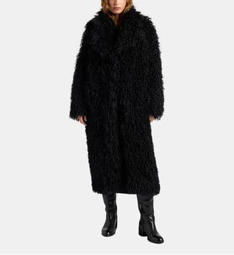 Manteau calendula en fausse fourrure - Momonì - Noir