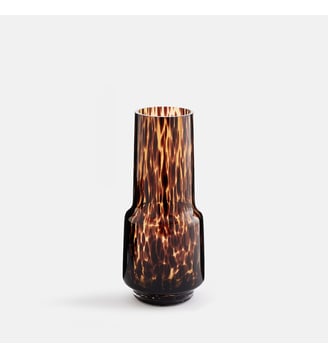 Vase en verre ambré, hauteur 28 cm - La Redoute Interieurs - Marron