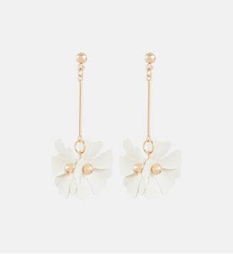 Boucles d'oreilles pendantes fleurs blanches - Balaboosté - Blanc