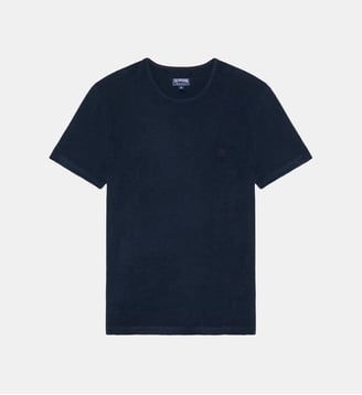 T-shirt col rond en éponge - Vilebrequin - Bleu marine