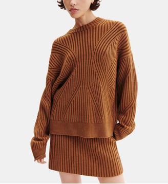Pull oversized à côtes - Bompard - Caramel