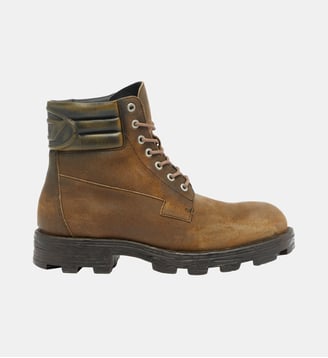 D-Hammer-Combat bottes en suède effet vieilli - Diesel - Marron
