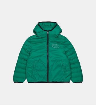 Veste matelassée avec logo imprimé - Diesel Kids - Vert joyeux