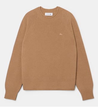 Pull maille 3D laine - Lacoste - Marron
