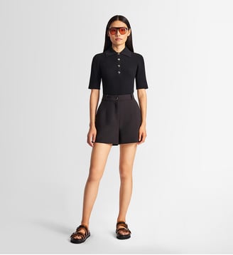 Polo manches courtes vera col chemise coupe ajustée - Fusalp - Noir