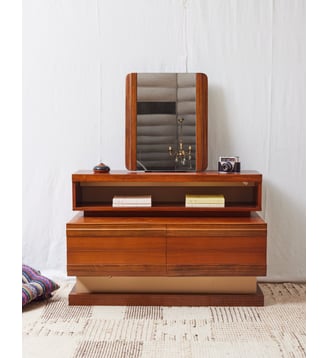 Coiffeuse Simat en bois Louise N°263- Produit chiné - Debongout - Bois clair