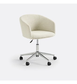 Fauteuil de bureau rotatif à roulettes - La Redoute Interieurs - Ecru