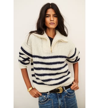 Pull Beltane - Ba&sh - Écru et bleu