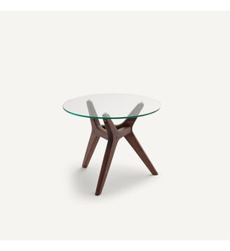 Table basse noyer ø50 cm - AM.PM - Noyer et verre