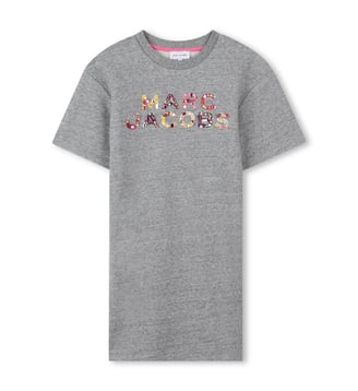 Robe en molleton coton - Marc Jacobs Kids - Gris chiné acier