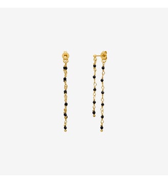 Boucles d'oreilles dorées double tourmaline - roxane Caroline Najman