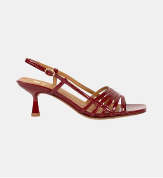 Sandales à Talon Ève Cuir Verni Froissé Bobbies