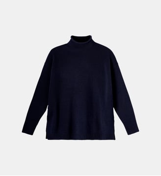 Pull cachemire femme ample - Bompard - Bleu marine