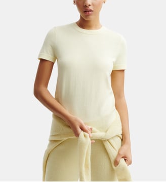 T-shirt droit en coton et cachemire - Bompard - Zeste