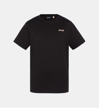 T-shirt brodé gris chiné - Schott - Noir