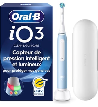 Brosse à dents électrique iO3 Series Ice Blue - Oral B - Bleu