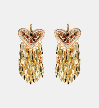 Boucles d'oreilles cœur avec chaînes TAZINA - Hipanema - Doré