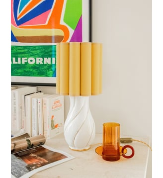 Lampe moutarde en céramique Julia N°700- Produit chiné - Debongout - Moutarde