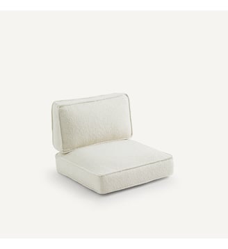 Coussins tissu bouclette pour fauteuil Dilma - AM.PM - Écru