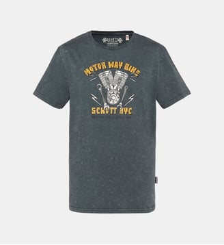 T-shirt biker, effet flammé Schott