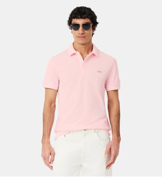 Polo droit en coton piqué stretch Paris - Lacoste - Rose pâle