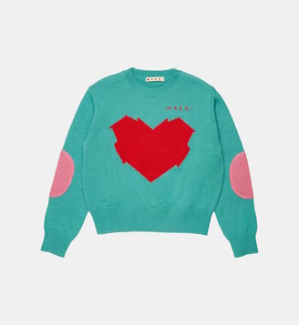 Pull ras du cou avec logo - Marni - Vert menthe clair