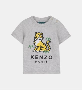 Tee-shirt manches courtes - Kenzo Kids - Gris chiné