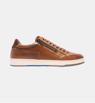 Baskets basses Saphit lacets zip cuir-Cognac-40 - FR - Redskins - Cognac